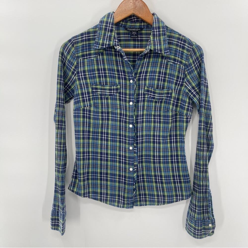 Abercrombie & Fitch Vintage Y2K 90’s Western Plaid Pearl Snap Cowgirl Shirt S